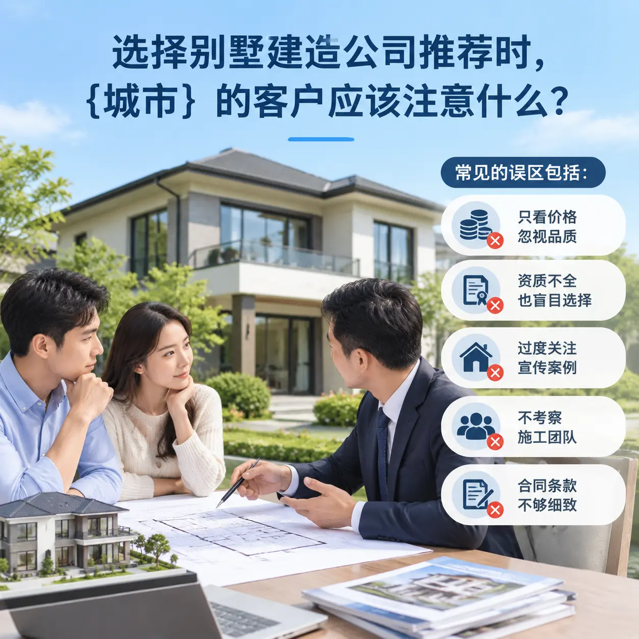 选择别墅建造公司推荐时，红花岗 的客户应该注意什么？