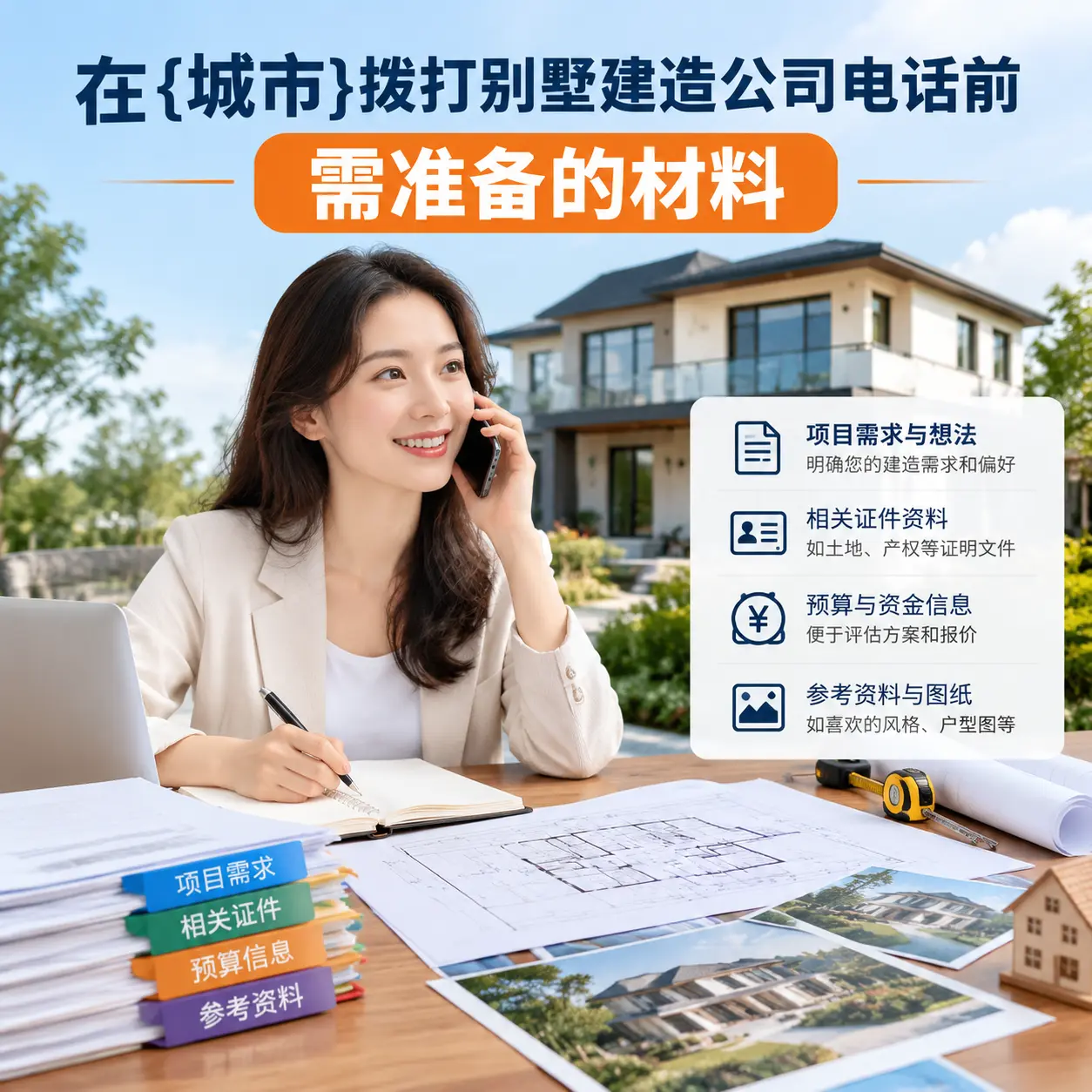 在红花岗拨打别墅建造公司电话前需准备的材料